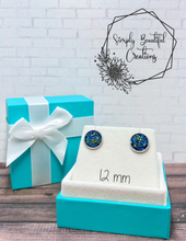 Load image into Gallery viewer, Dark Blue Faux Druzy Studs
