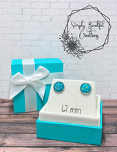 Load image into Gallery viewer, Light Blue Faux Druzy Studs
