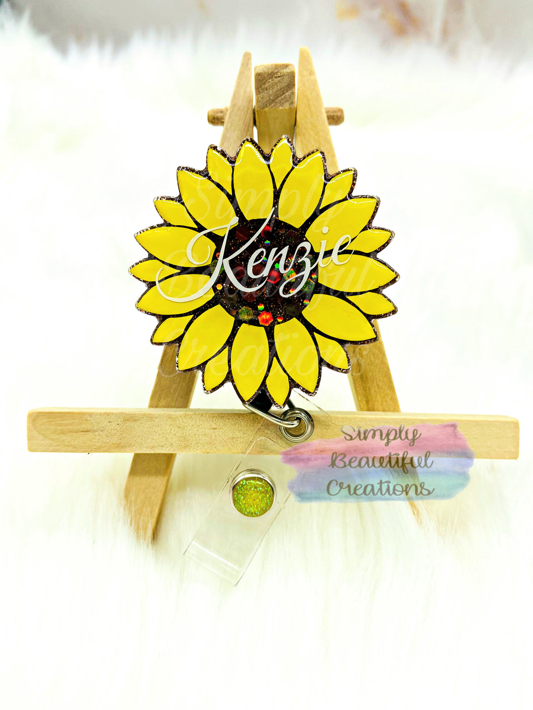 Custom Sunflower Badge Reel