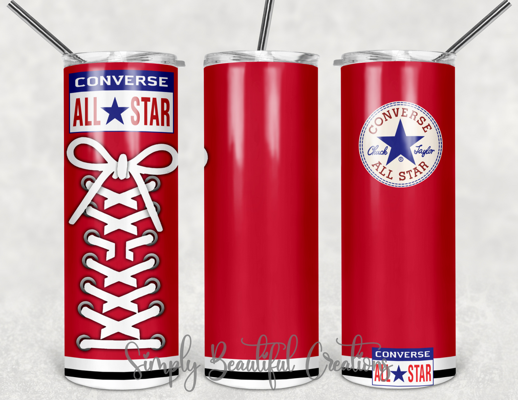 Red Converse Sublimation Tumbler