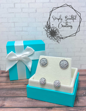 Load image into Gallery viewer, Silver Faux Druzy Studs
