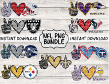 Load image into Gallery viewer, 32 Peace Love NFL BUNDLE (60% off at checkout)

